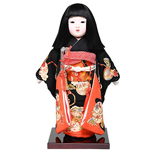 78㎝ 大型市松人形 ビスクドール 古布金紗着物スタンド付き 大きな